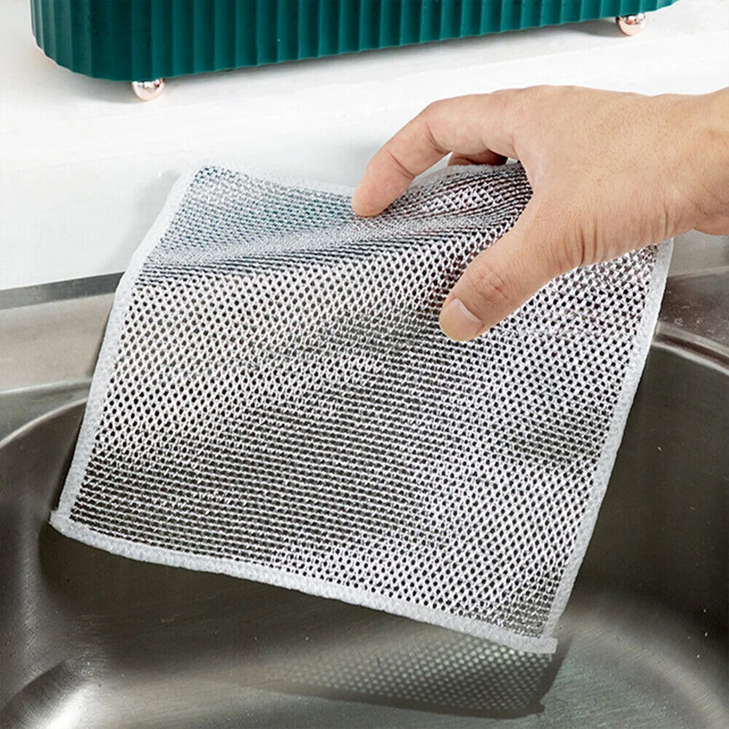 One-Sided Multipurpose Microfiber Cloths, Scrubber (3 Pc / 19x19 Cm)