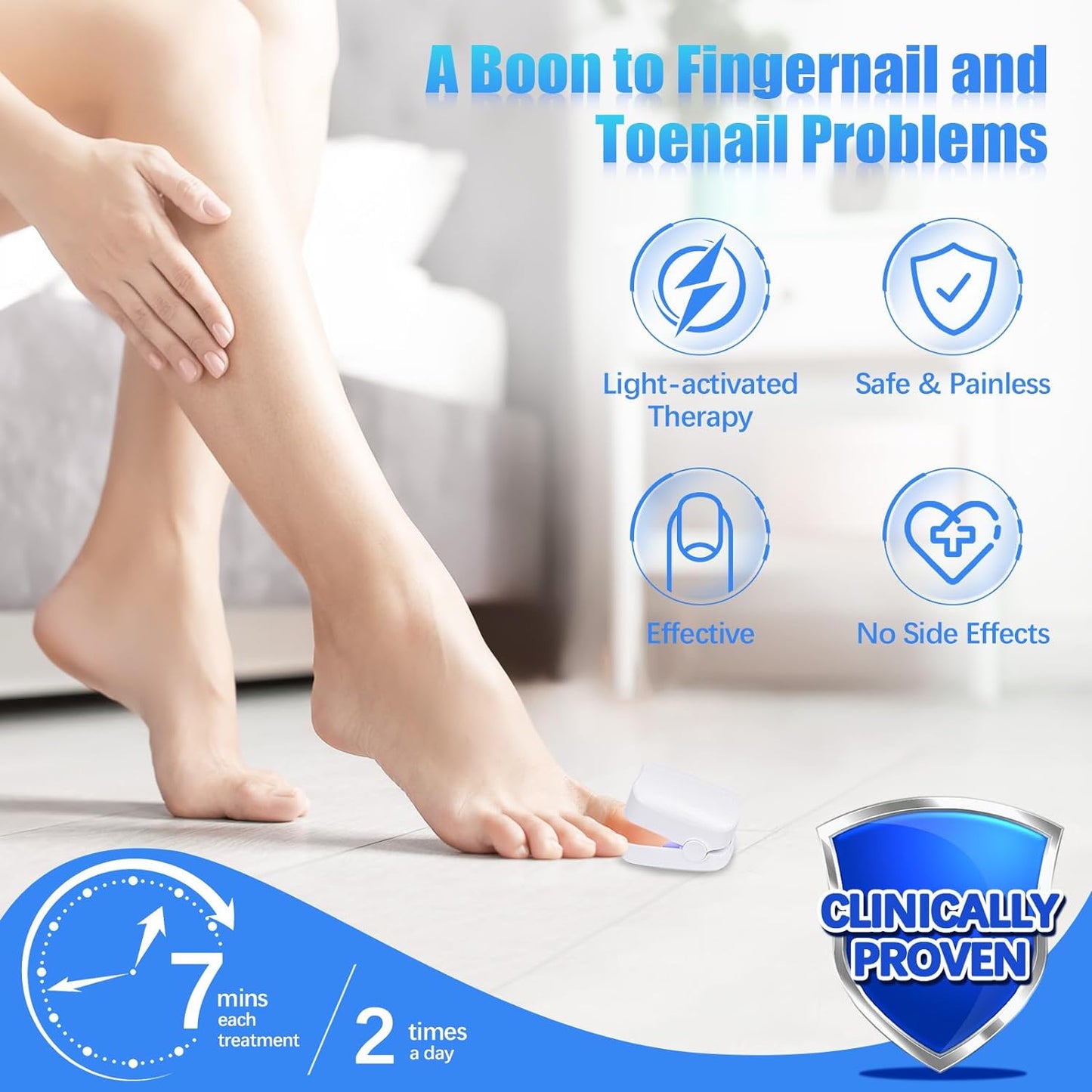 12915 Rechargeable Nail Fungus Treatment For Toenail Toe Nail Fungal Treatment Nail Fungus Laser Device Anti-fungal Nail Treatment For Hand Feet Infections Remover For Home Use