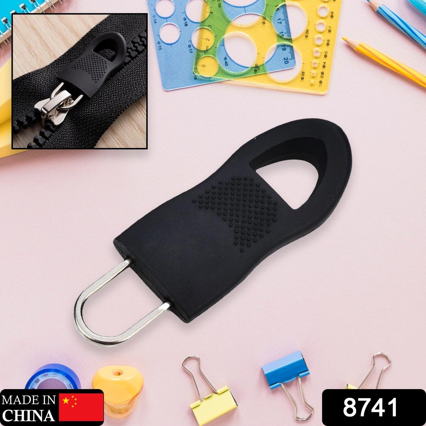 Zipper Pull Tab Zipper Tags Cord Pulls Zipper Extension Zip Fixer for Luggage Suitcase Backpack Jacket Bags Style Metal Zipper Head Zip Fixer Tags Handbag Backpack Plastic (5 Pc)