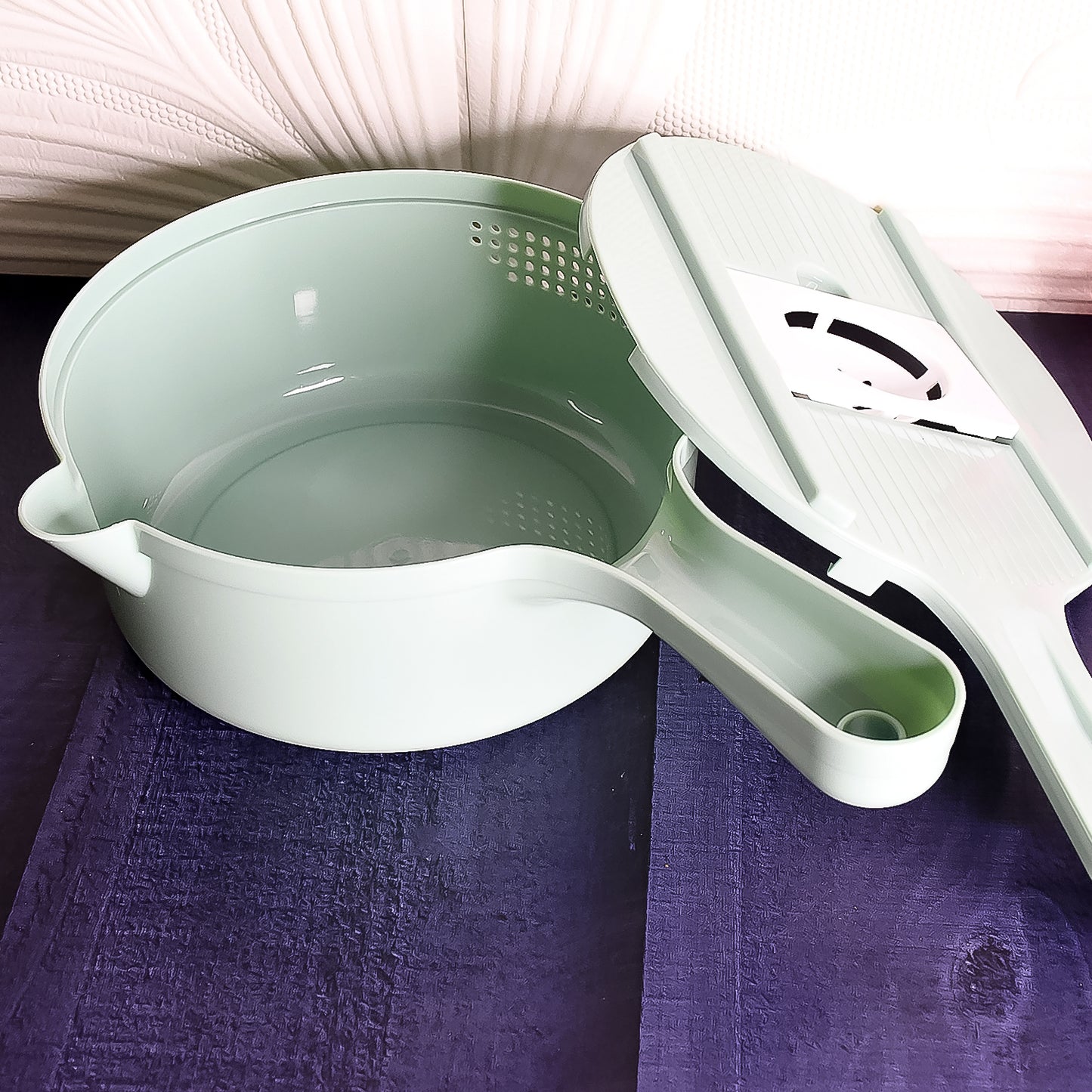 Vegetable Choppers With Drain Basket 6 In 1 Vegetable Slicer Blades (1 Set)