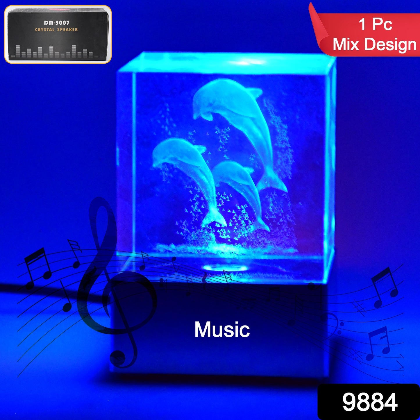3d Mix Design Led Light Base With Speaker (1 Pc B Grade)