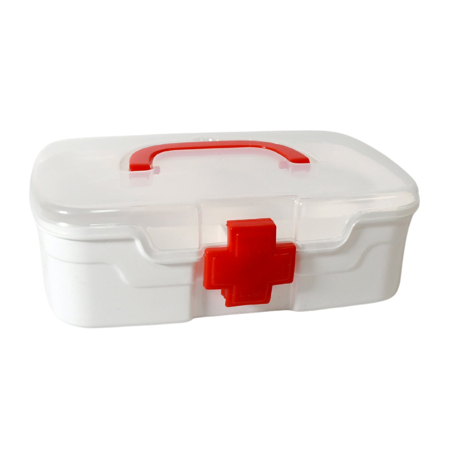 12734 Medical Box 1 Piece Indoor Outdoor Medical Utility Medicine Storage Box Detachable Tray Medical Box Multi Purpose Regular Medicine First Aid Box With Handle Transparent Lid