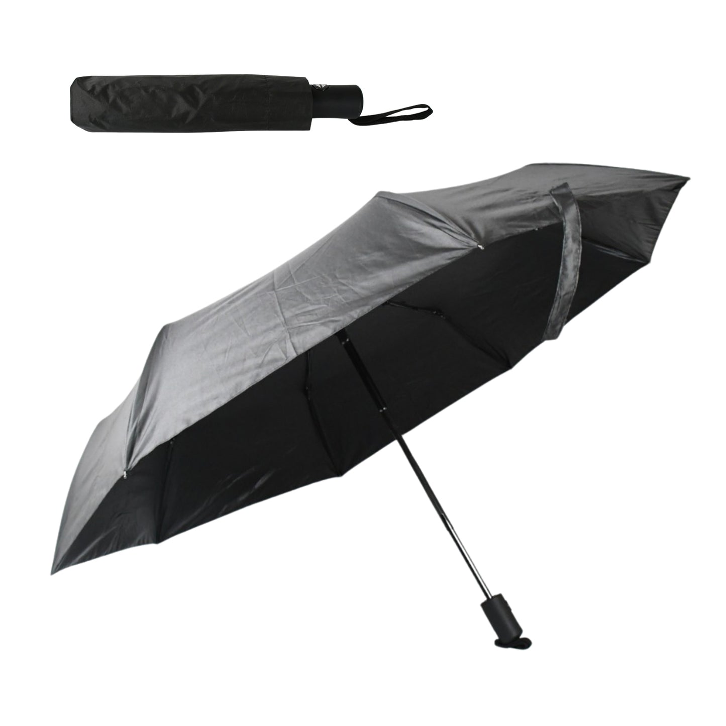 12744 2 Fold Manual Open Umbrella Windproof Sunproof Rainproof With Sturdy Steel Shaft Wrist Straps Easy To Hold Carry Umbrella For Women Men Kids