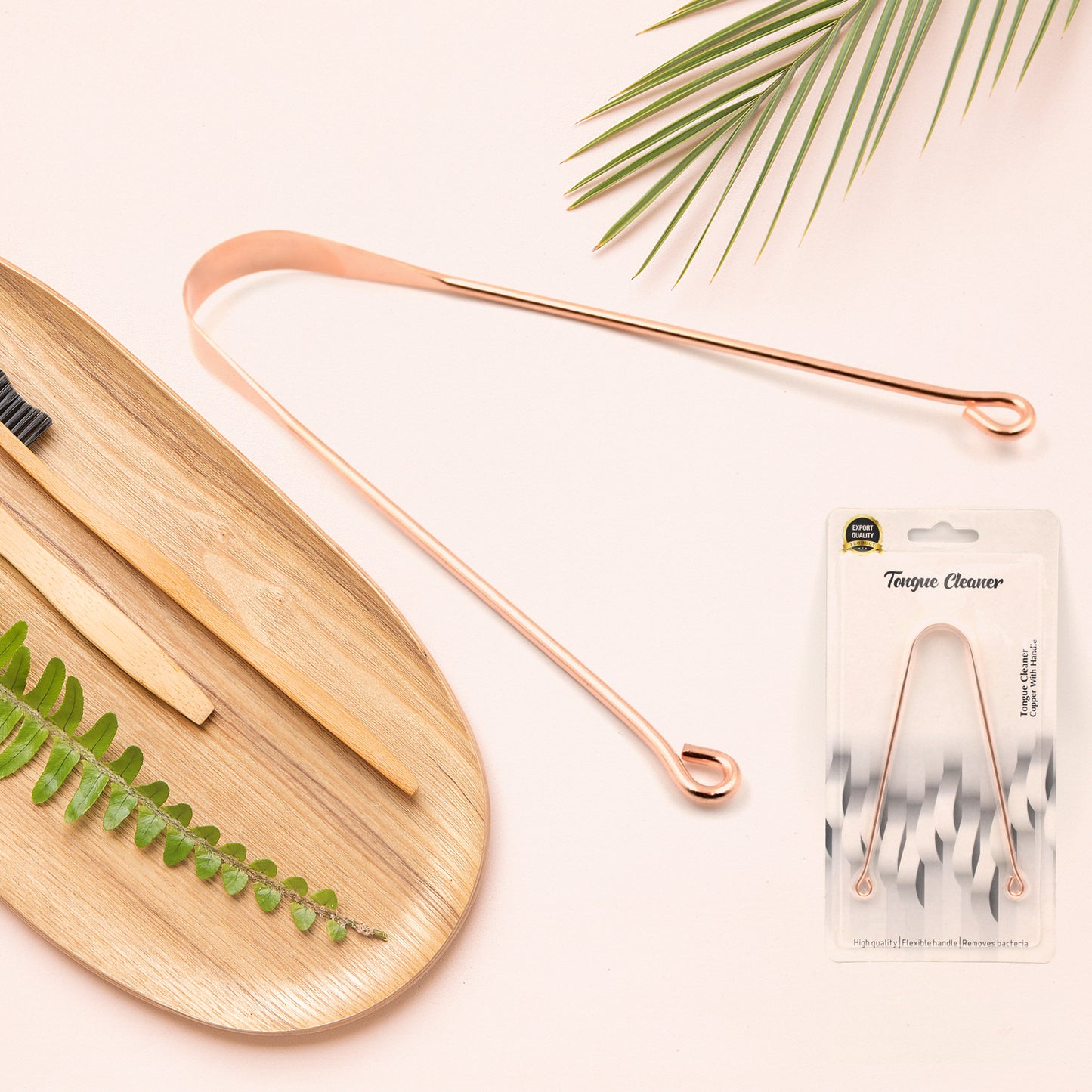 Tongue Cleaner For Kids Adults Tongue Scraper For Bad Breath Maintain Oral Hygiene For Daily Use For Fresh Breath Bacteria Removal Improved Taste (Steel Copper Tongue Cleaner 1 Pc)