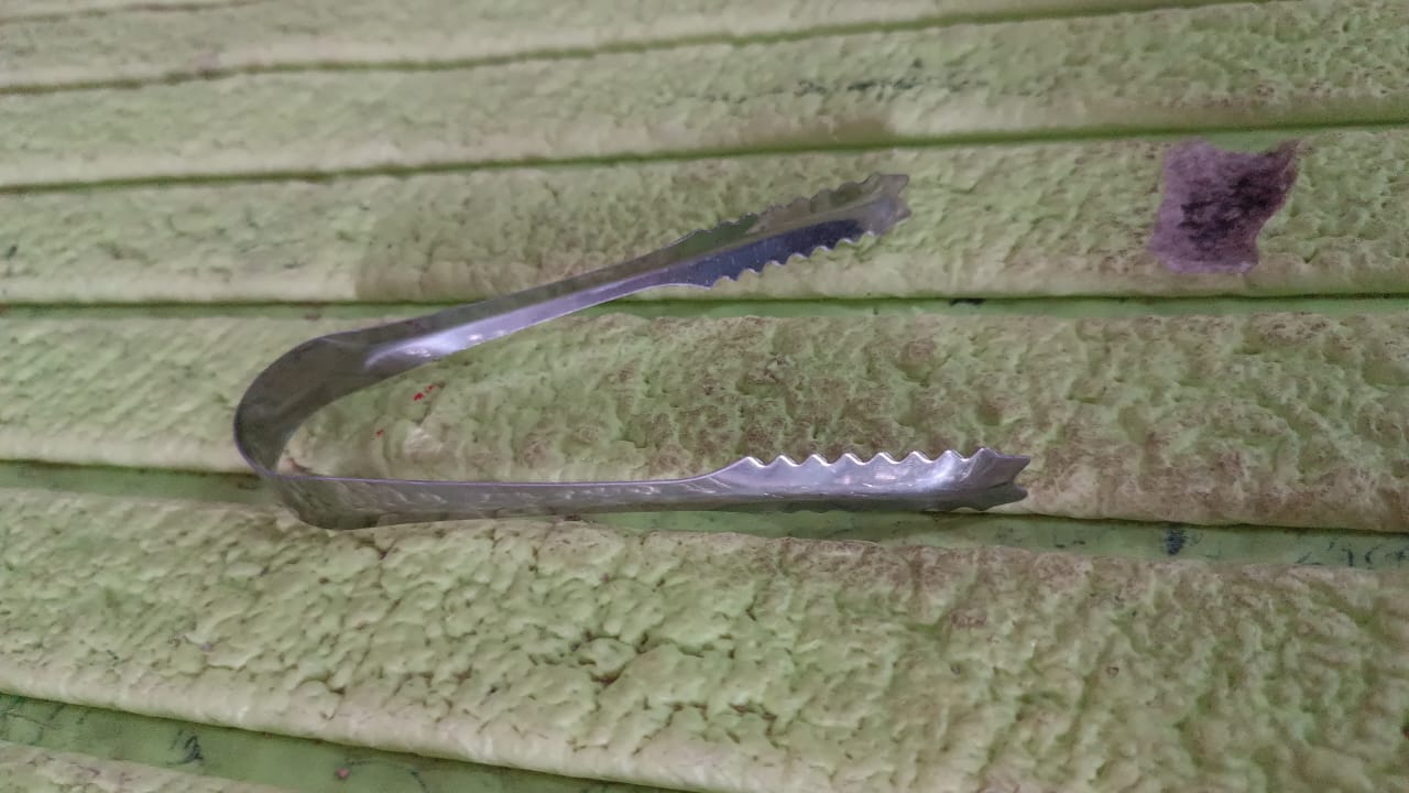 Stainless Steel Tong for Lifting Ice Cubes, Sugar Cubes | Serving Tongs (13 Cm / 2 Pc)
