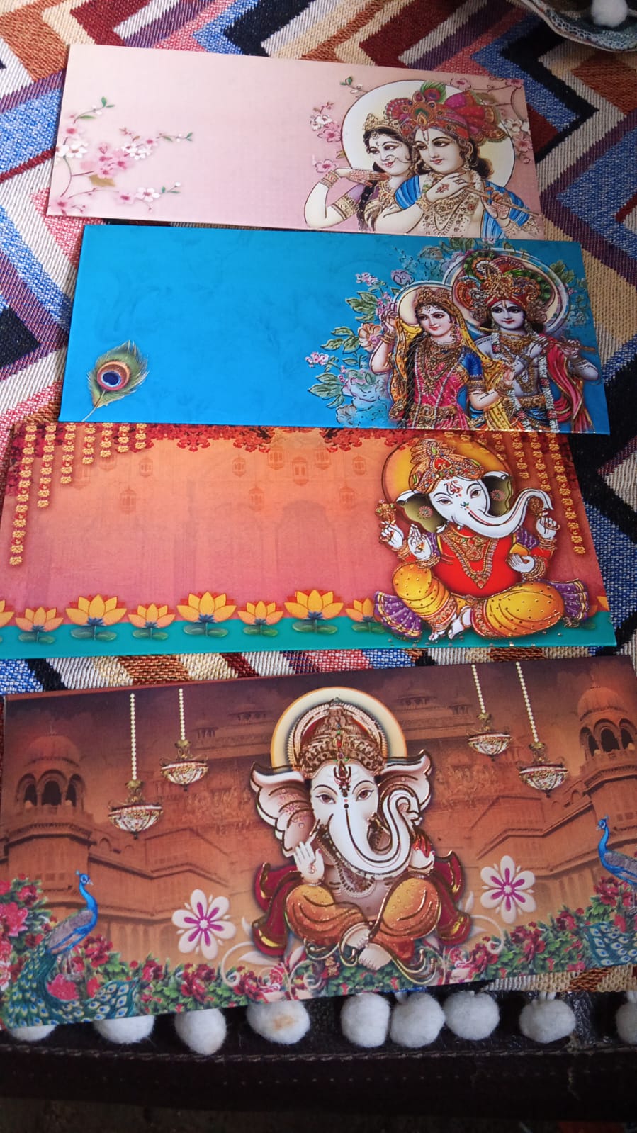 Wedding Gift Envelopes Gift Card (4 Pc / Multicolour / Design)