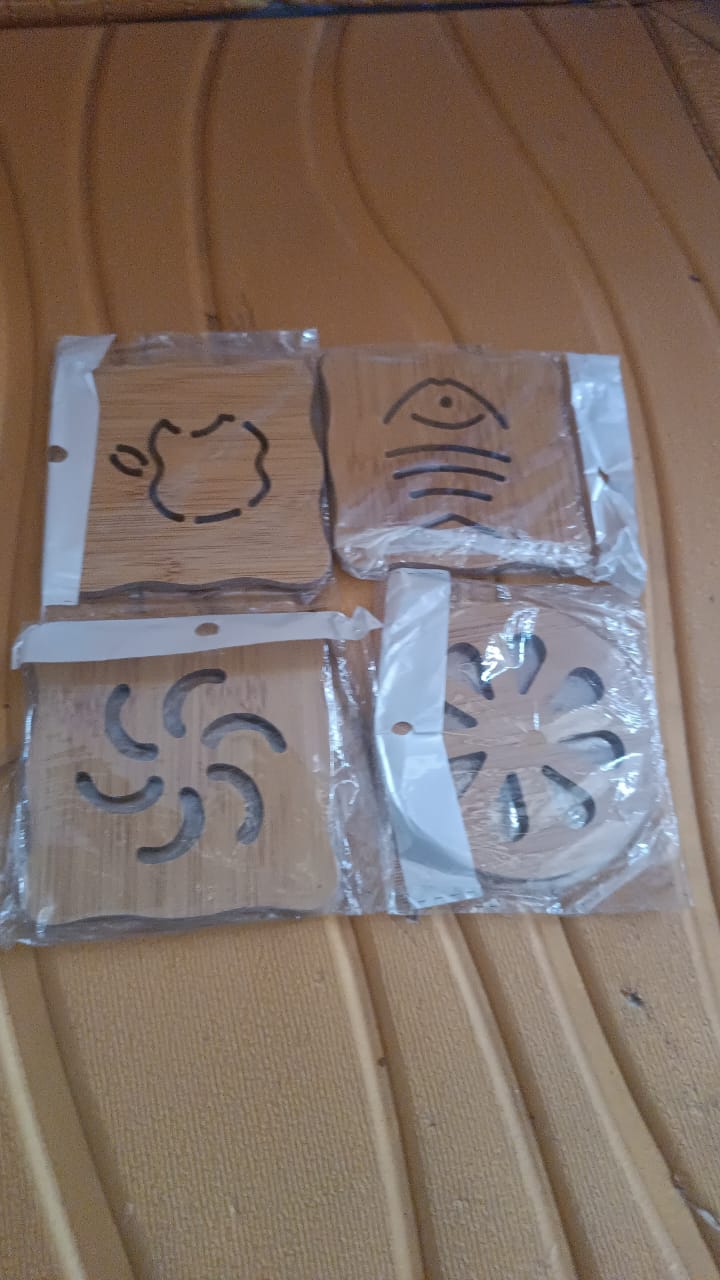 Wooden Table Coasters Tea Coasters (3Pc / Mix Design)