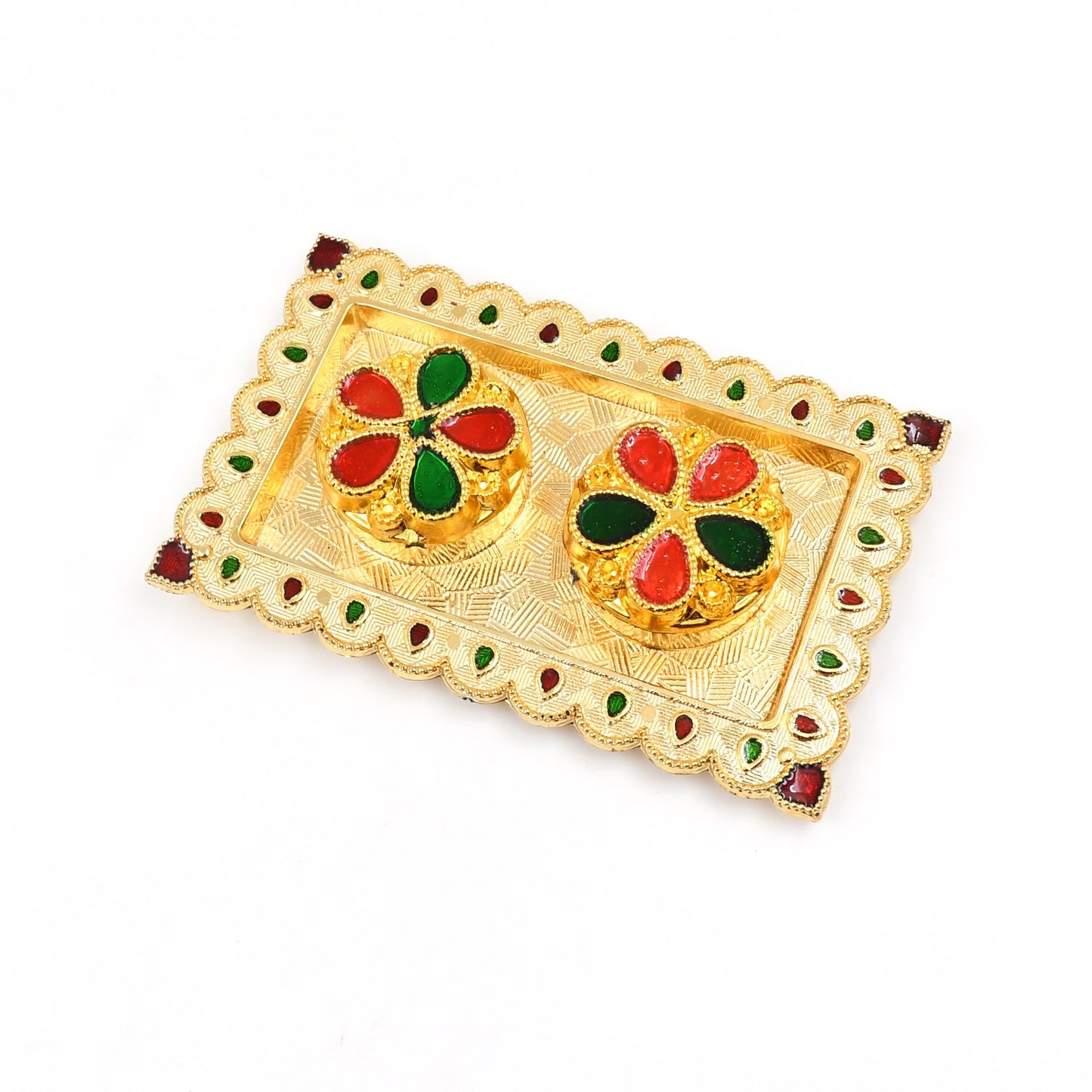 Tray Shape Special Puja Thali (2 Pc Mix Design)