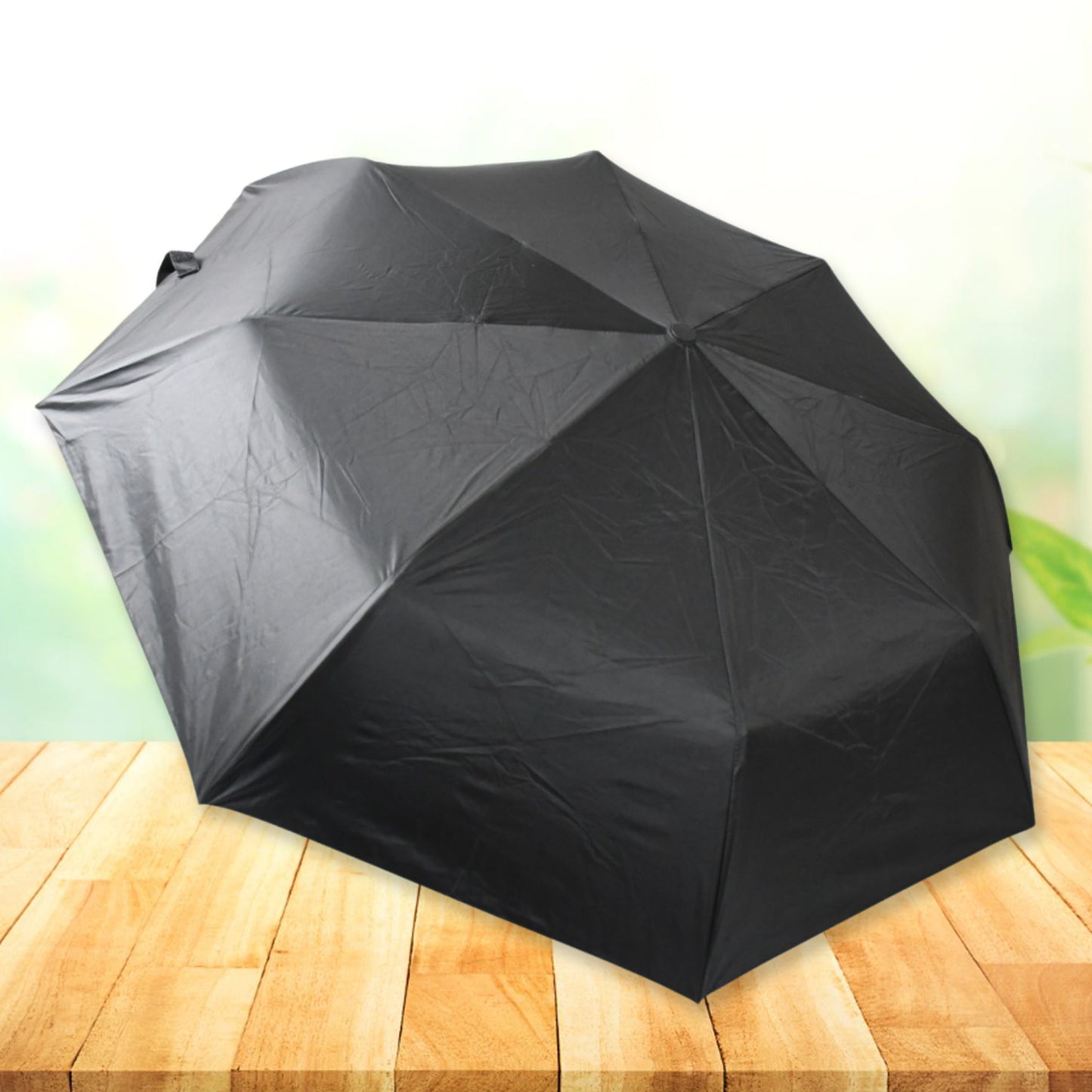 12744 2 Fold Manual Open Umbrella Windproof Sunproof Rainproof With Sturdy Steel Shaft Wrist Straps Easy To Hold Carry Umbrella For Women Men Kids