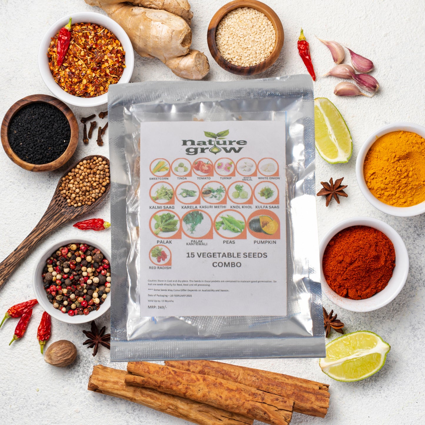 15 Varieties Of Vegetable Seeds Combo (1 Pkt. 15 Varieties)