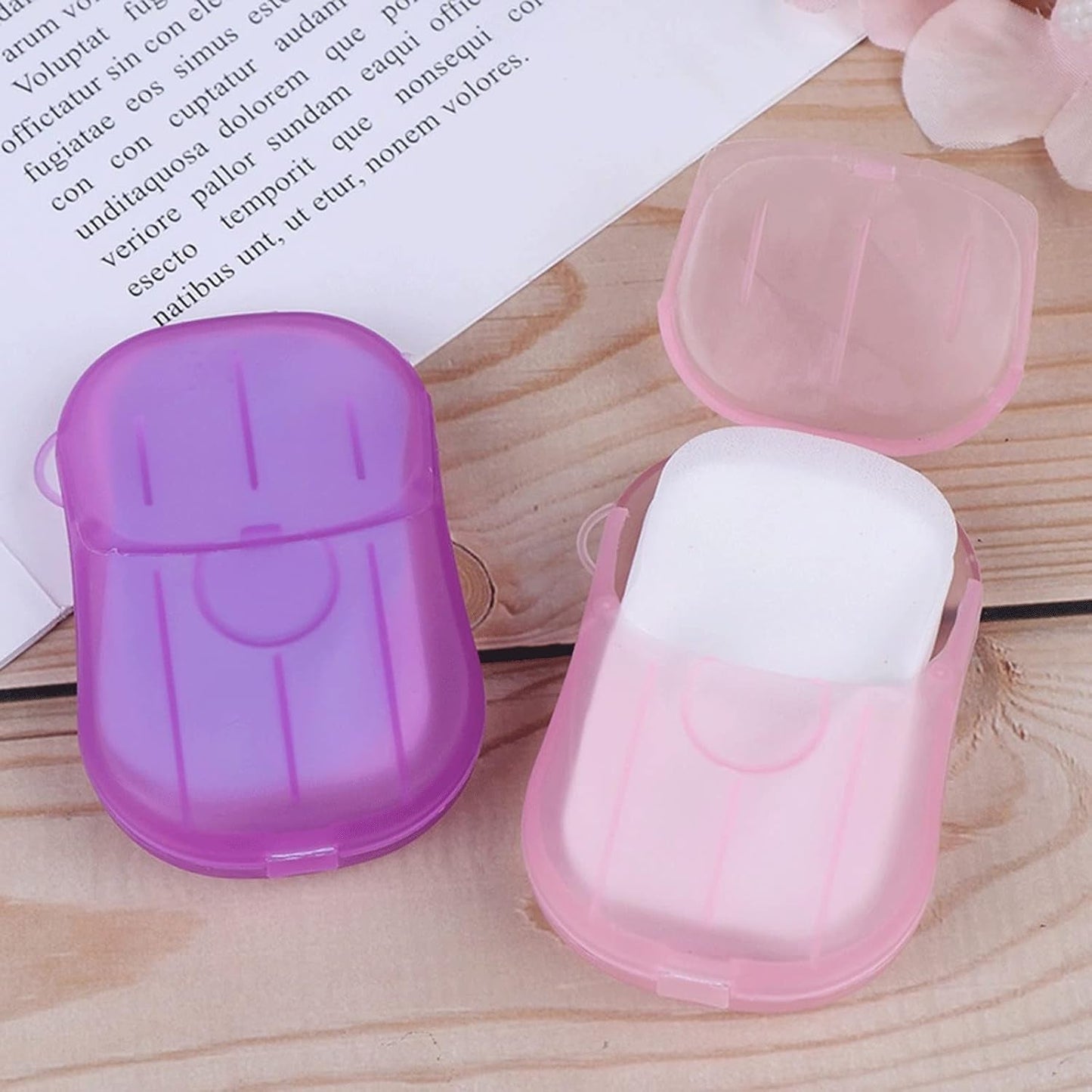 Travel Paper Soap Sheet with Mini Box (20 Sheets in a Pack Approx / Mix Color)-2 nos