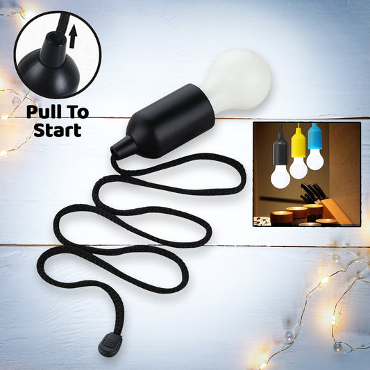 LED Pull Cord Light Ã¢â‚¬â€œ Hanging Black LED Bulb (1 Pc)