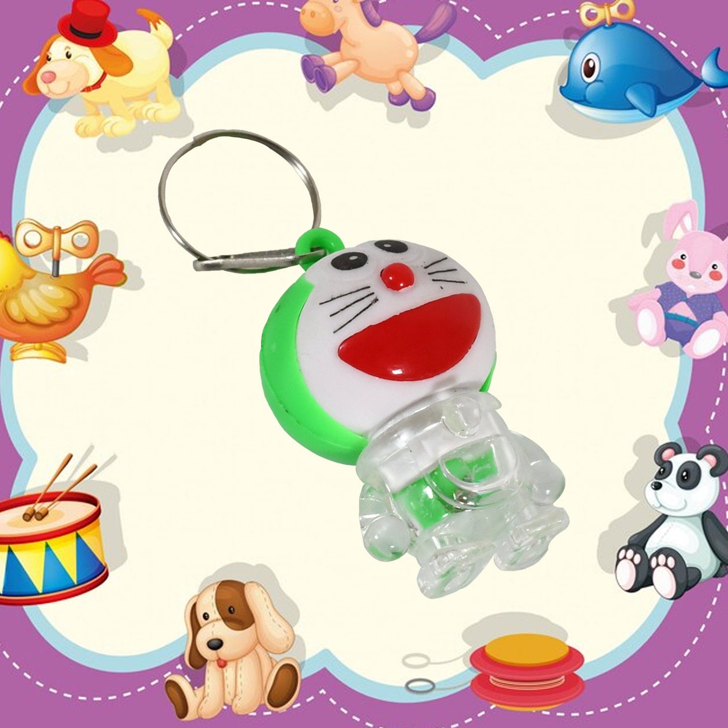 Doremon lightning keychain, 2 colored lightning keychain (3 pc)