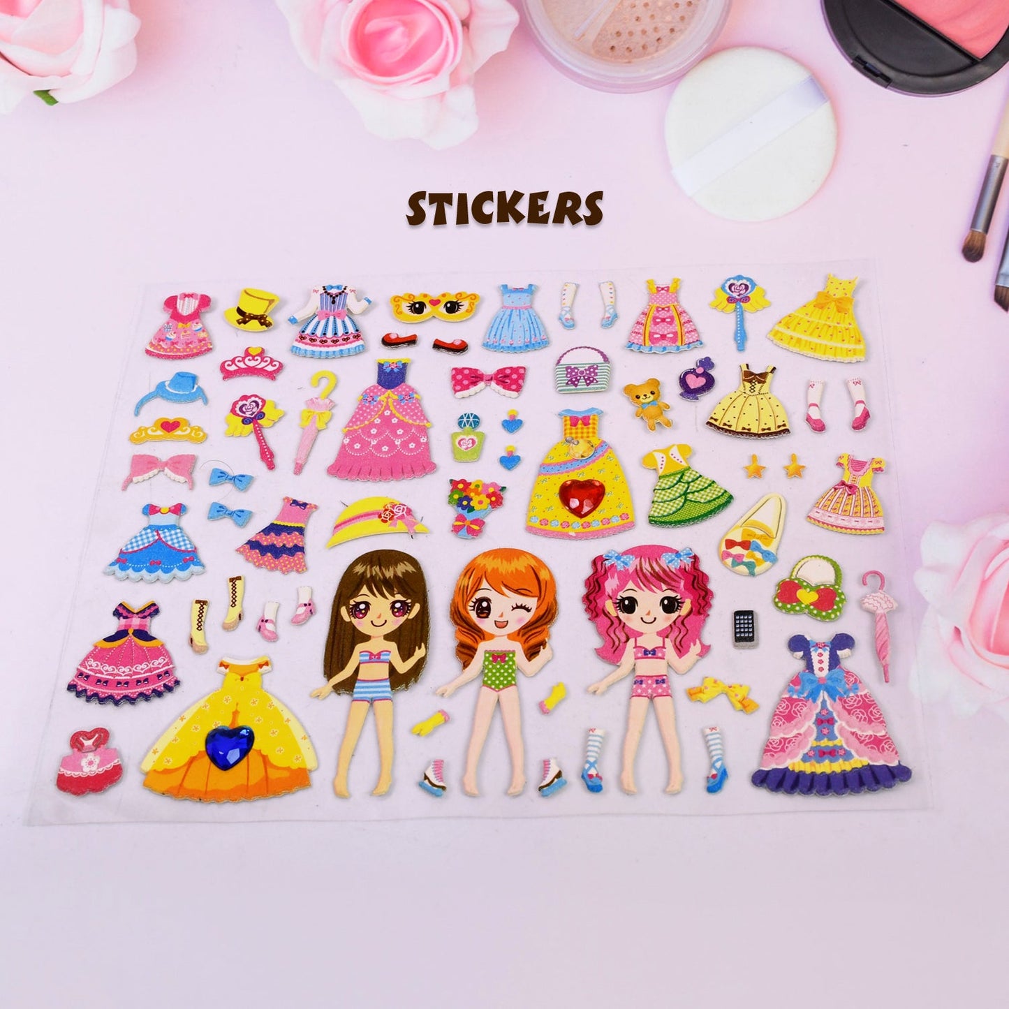 Multipurpose Adhesive 3D Stickers (2 Sheet / 19Ãƒâ€”15 Cm)