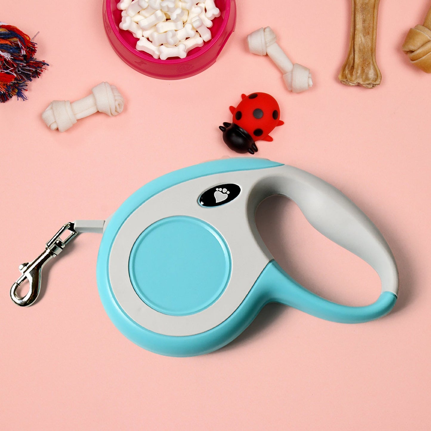 Retractable Dog Leash, Pet Walking Leash with Anti-Slip Handle, Strong Nylon Tape, Tangle-Free, One-Handed One Button Lock & Release, Suitable for Small / Medium Dog Or Cat, 16.5 ft (5 m)Ã‚Â 