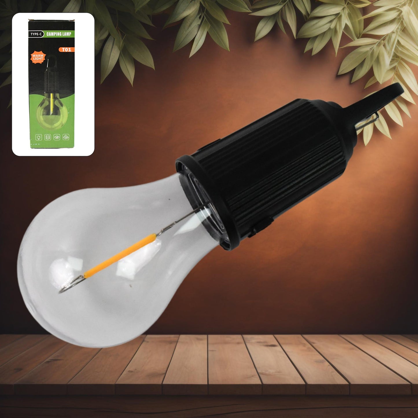 Rechargeable LED Camping Lantern Ã¢â‚¬â€œ 3 Modes, Portable with Clip Hook (1 Pc)