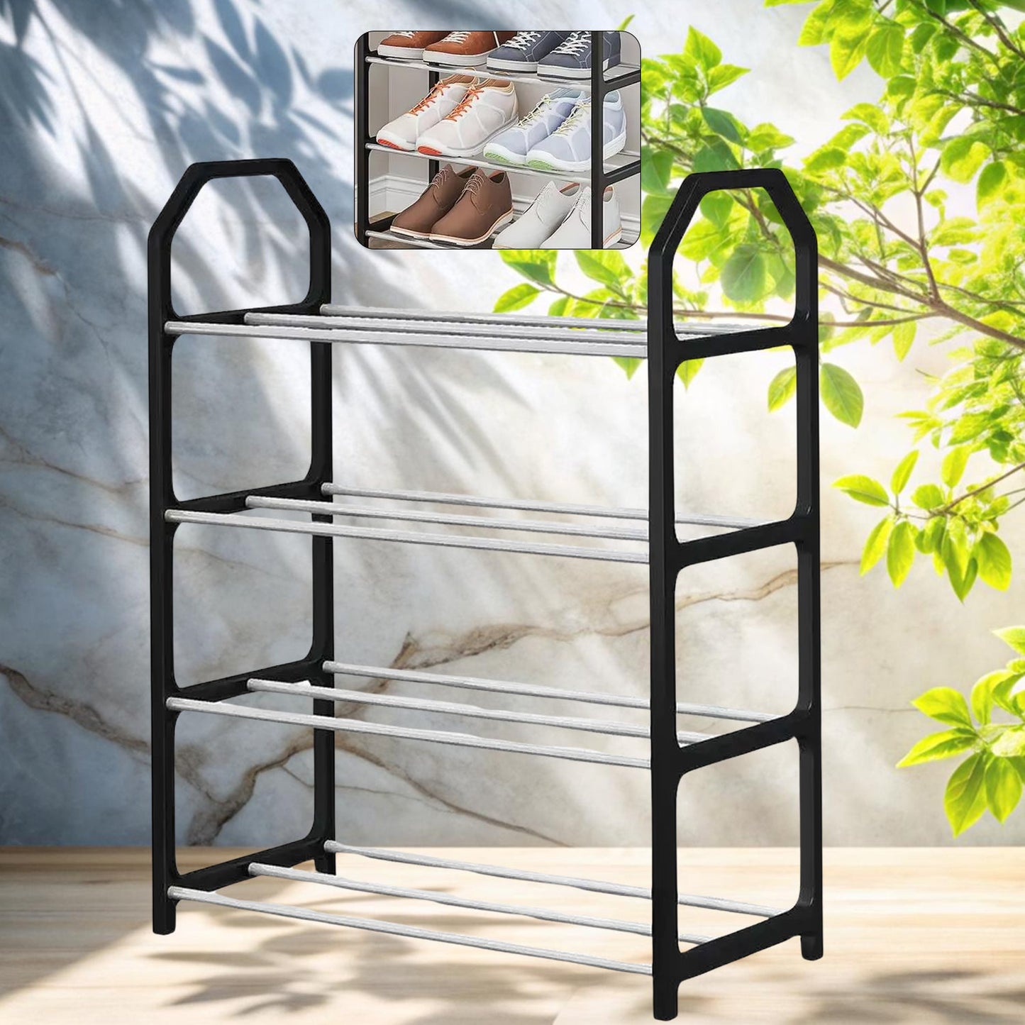 4 Layer SpaceÃ¢â‚¬â€˜saving Shoes Show Rack Folding Shoe Rack (1 Pc)