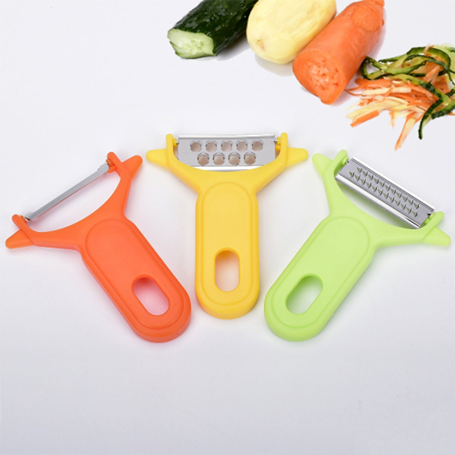 Peeler Slicers Shredders for Fruits and Vegetables, Cutter, Grater Kitchen Helper, Potato Fruits Peeler, Stainless Steel Sharp Blade with Non-Slip HandleÃ‚Â (3 Pcs Set)