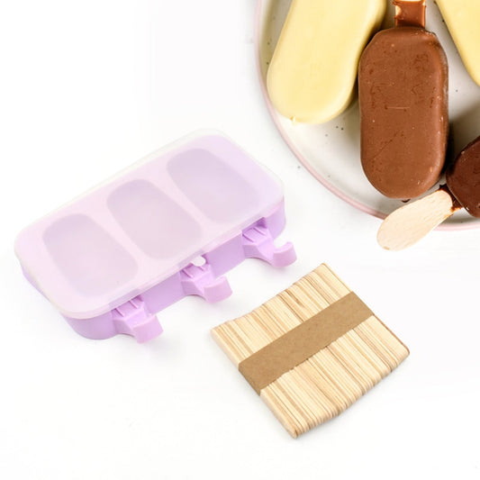Silicone Sicle Molds Ã¢â‚¬â€œ DIY Ice Pops with Lids & 50 Sticks