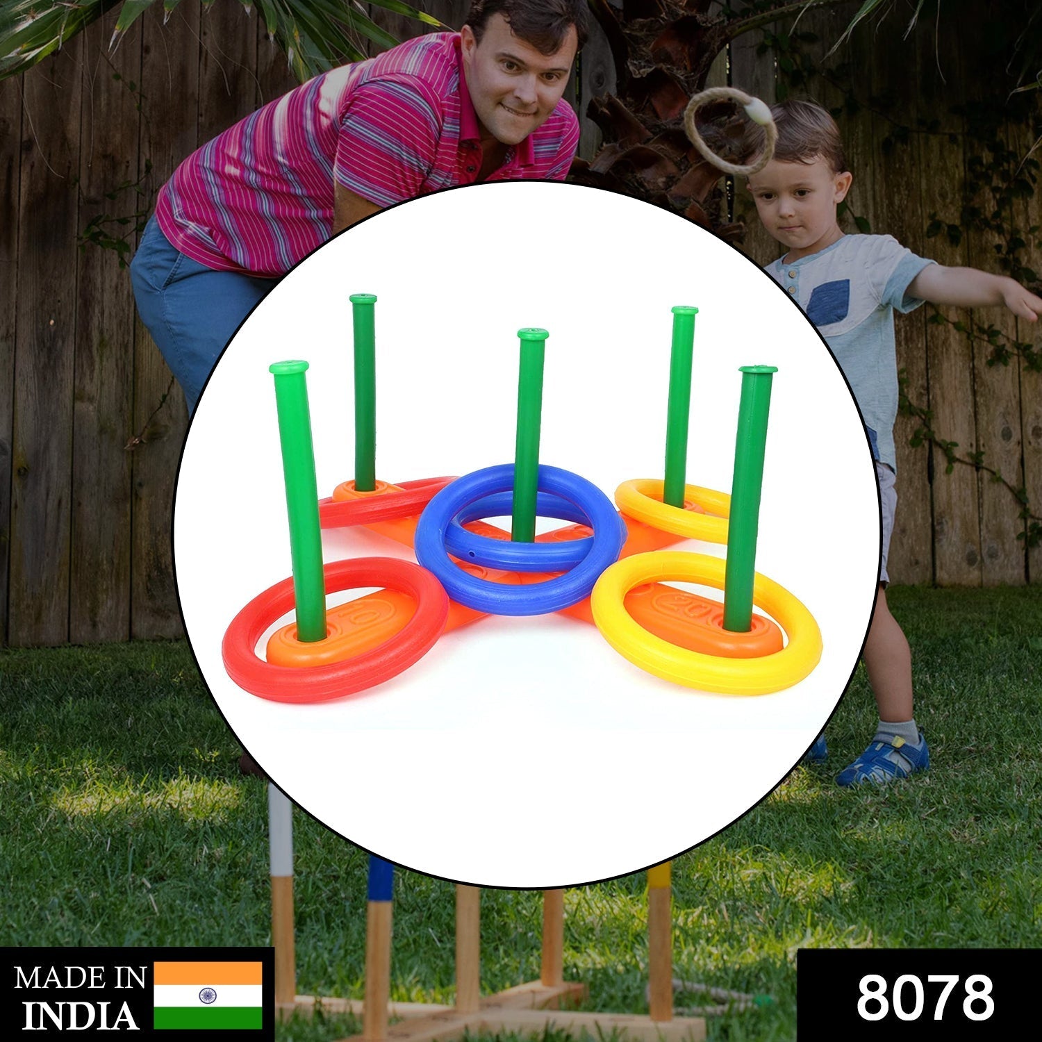 Kidsâ€™ ring toss game set.