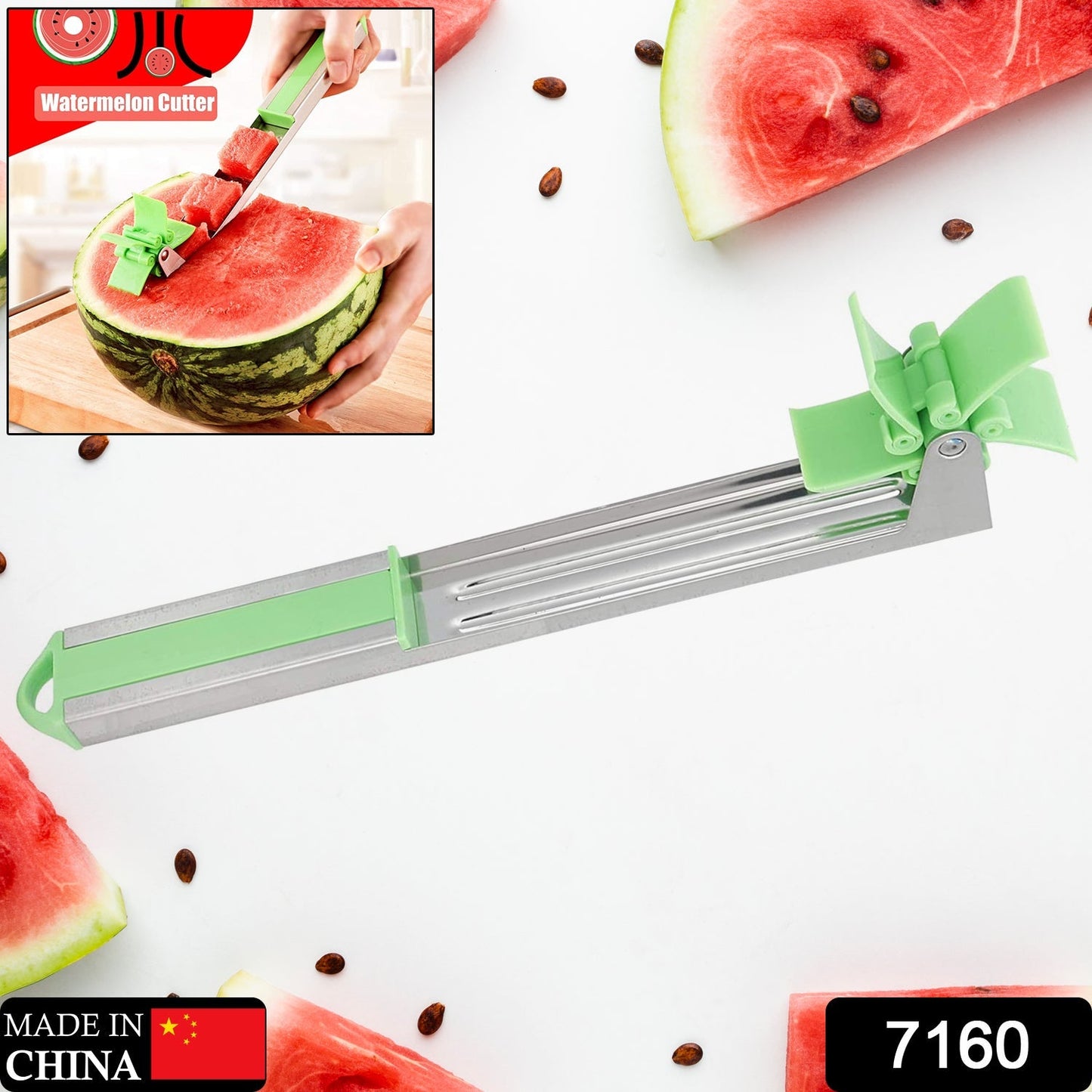 Stainless Steel Washable Watermelon Cutter Ã¢â‚¬â€œ Windmill Slicer & Peeler