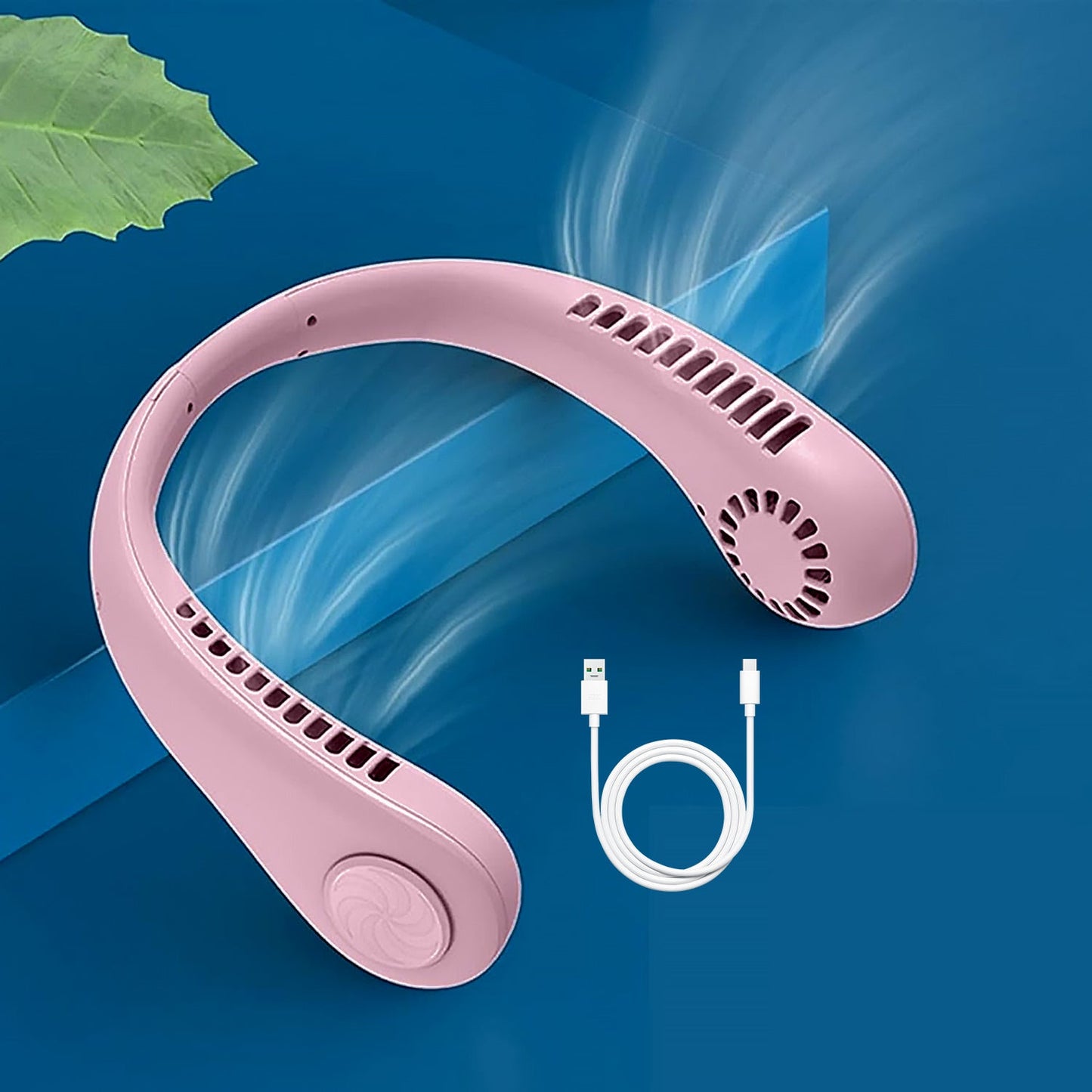 Portable Neck Fan: Holiday Hands Free Bladeless Neck Fan, 360Ã‚Â° Cooling Hanging Fan, USB Rechargeable Personal Neck Fan, Wearable Neck Fan Suitable for Traveling