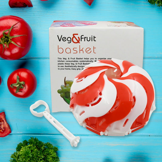 Folding Fruit Basket with Hanging Stand Ã¢â‚¬â€œ Lotus Shape Tray for Fruits & Vegetables (1 Pc)