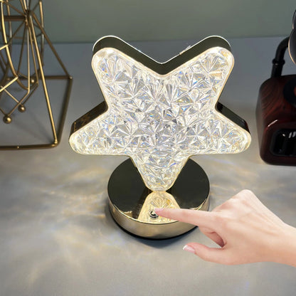 Star Crystal Diamond Touch Lamp Ã¢â‚¬â€œ USB Rechargeable, 3-Way Dimmable