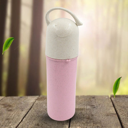 Travel Coffee Cup Portable Water Bottle Wheat Straw Coffee Tea Mug Coffee Mug with Lids & Handle for Coffee TeaÃ‚Â Portable for SchoolÃ‚Â (300 ML Approx)
