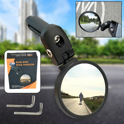 Bar End Bike Mirror: 360Ã‚Â° Rotatable & Foldable (1 Pc)