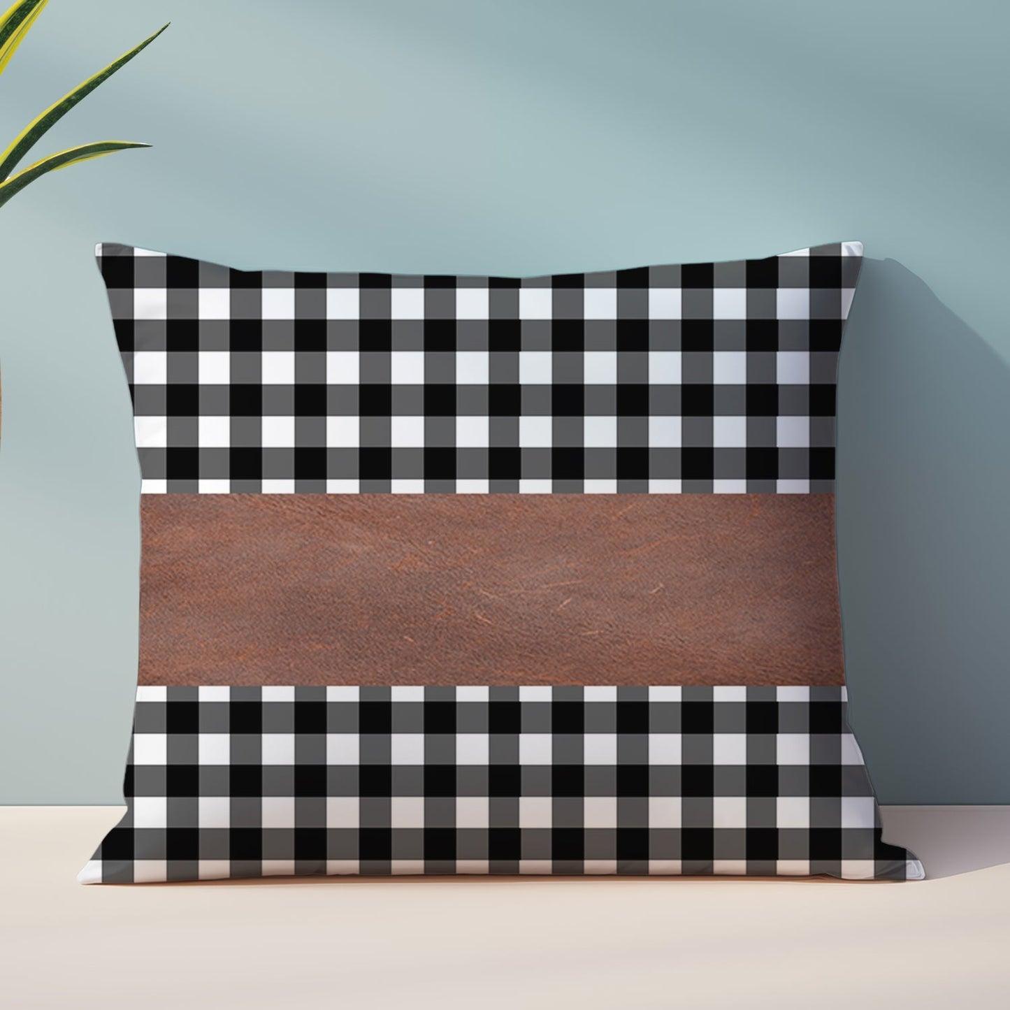 Pillow Covers, Leather & Cotton Cushion Covers (17 Ãƒâ€” 17 Inch / 1 Pair / 2 Pc)