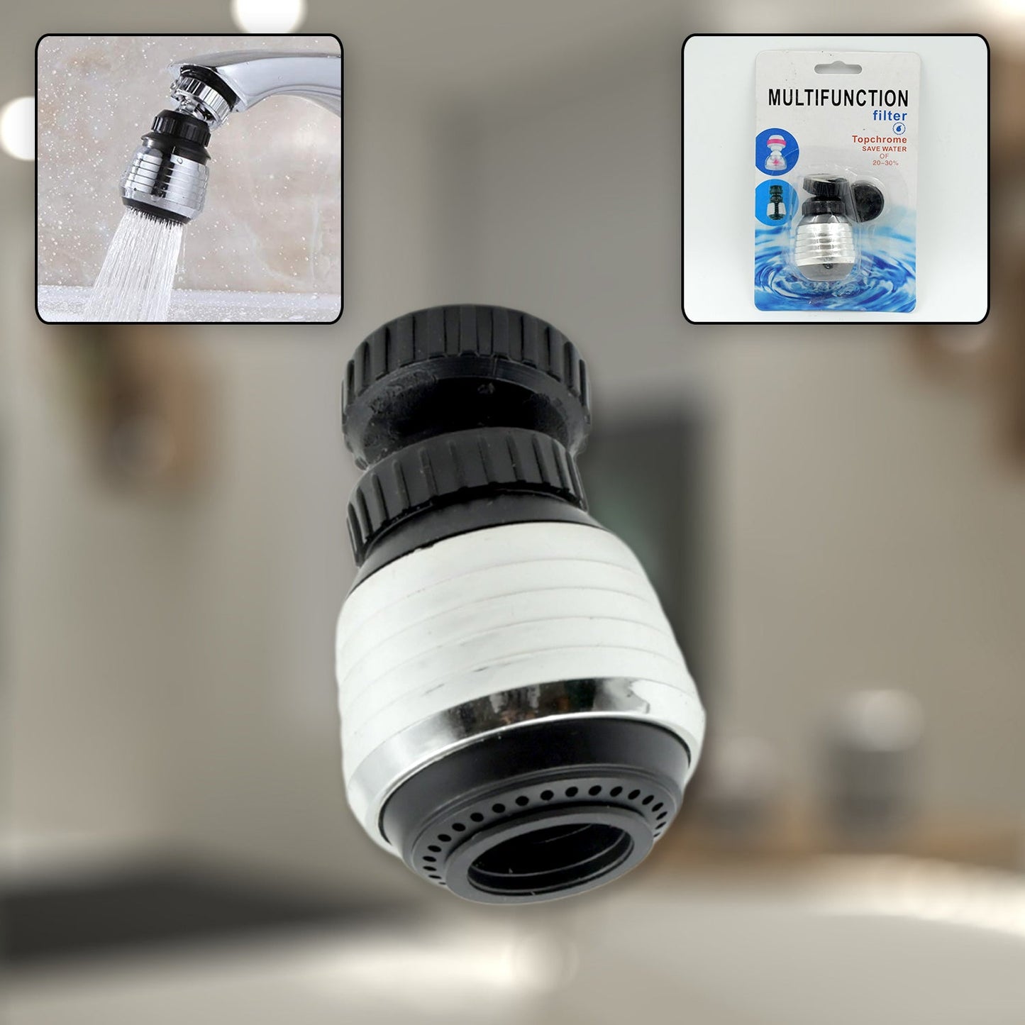 Faucet Bubbler, Faucet Aerator, Water Filter 360Ã‚Â° Sink Use for Kitchen, Bathroom, Home Use, High Pressure Power Spray, Plating, for Kitchen Bathroom (1 Pc)