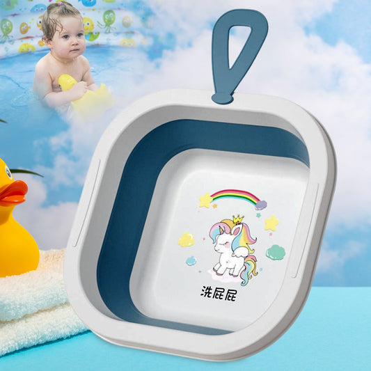 Wash Basin, Space Saving Multi Function Foldable Baby Wash basin Easy Clean Lightweight Thicken for Washing Face for Home (28Ãƒâ€”28 Cm / 1 pc)