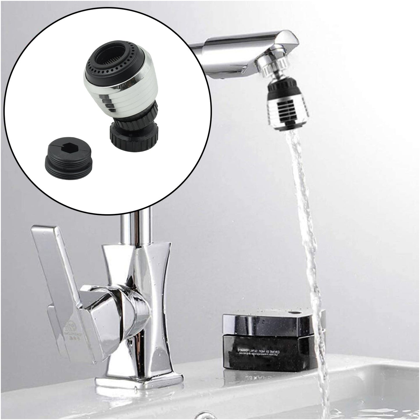 Faucet Bubbler, Faucet Aerator, Water Filter 360Ã‚Â° Sink Use for Kitchen, Bathroom, Home Use, High Pressure Power Spray, Plating, for Kitchen Bathroom (1 Pc)