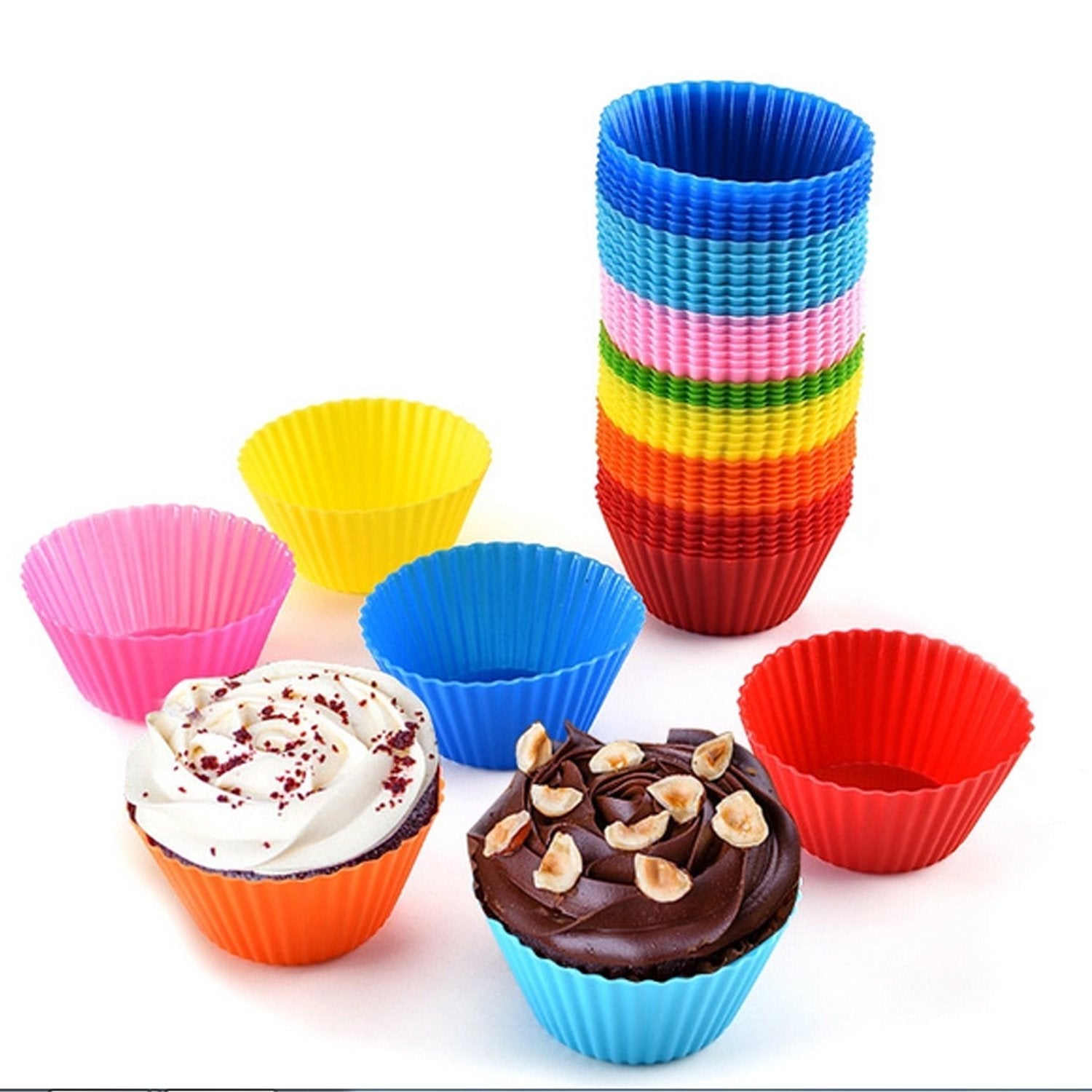 Durable silicone molds for cupcakes, chocolates, and more