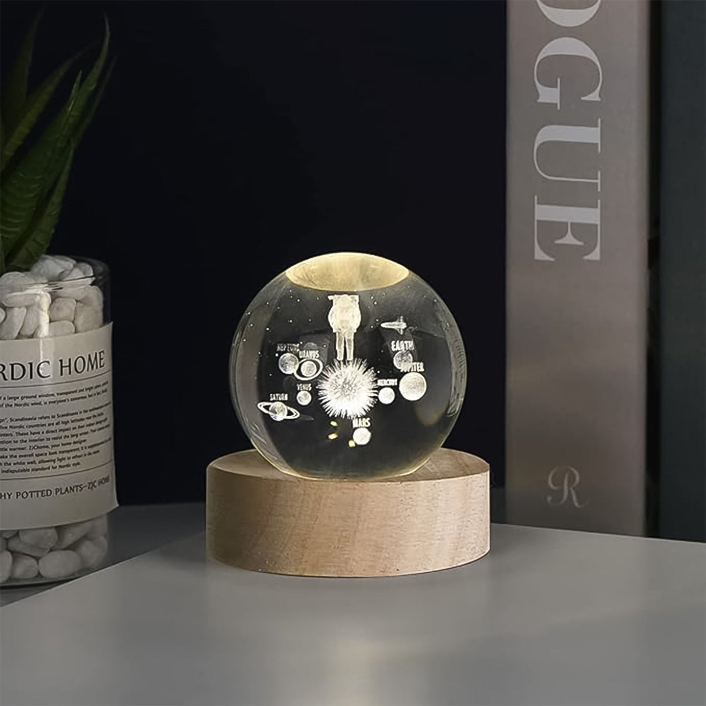 3D Crystal Ball lamps With Base (1 Pc / Mix Design)
