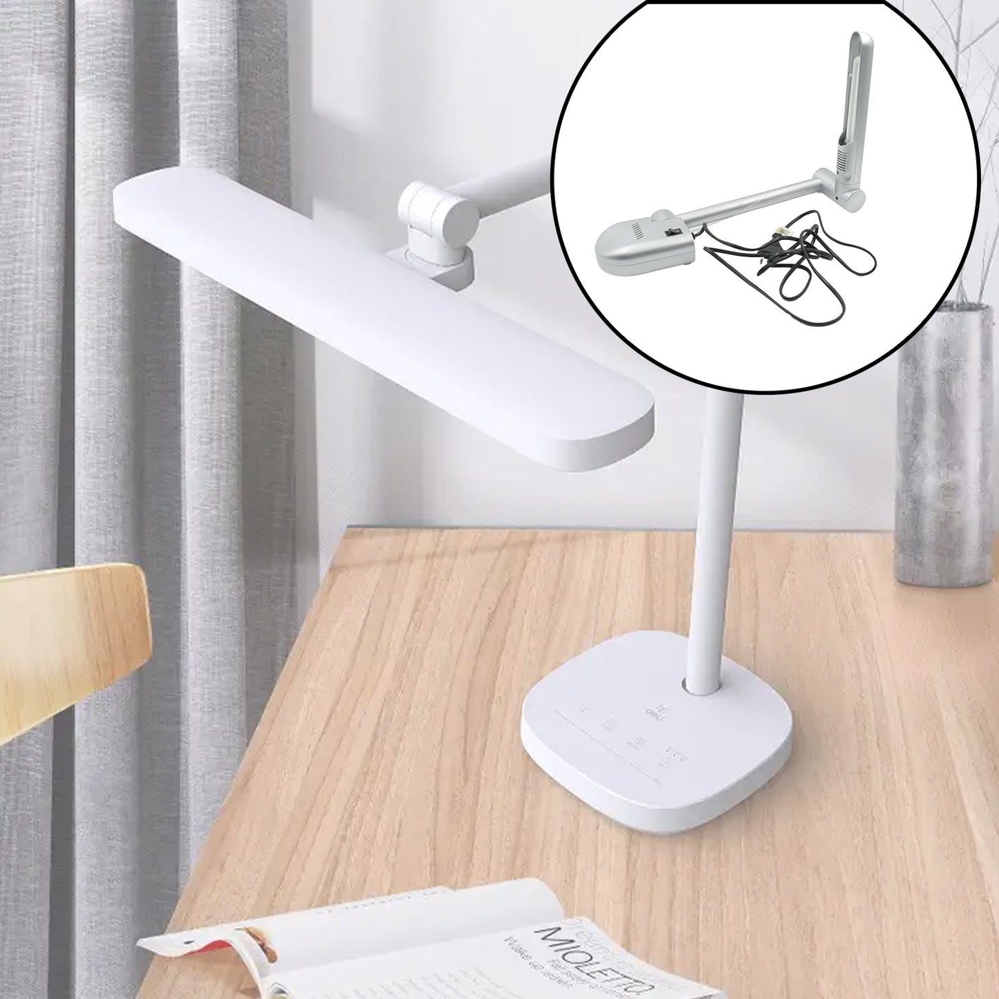Multifunctional LED Desk Lamp Dimmable Office Lamp ChildrenÃ¢â‚¬â„¢s Student Desk Lamp Reading Lamp  White Eye-Caring Desk Light, Energy Saving Desk Lamp Table Lamp - Study Desk Lamp (1 Pc)