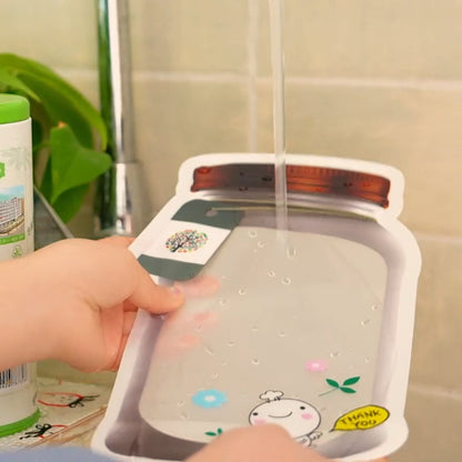 Plastic Transparent Small Jar Shaped Pouch With Zipper (3 Pc)