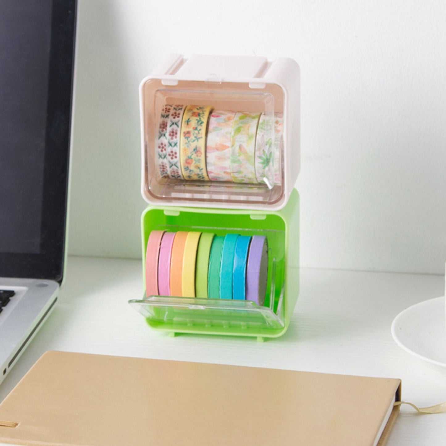 Durable Transparent Tape Storage Box Ã¢â‚¬â€œ Plastic Office Organizer
