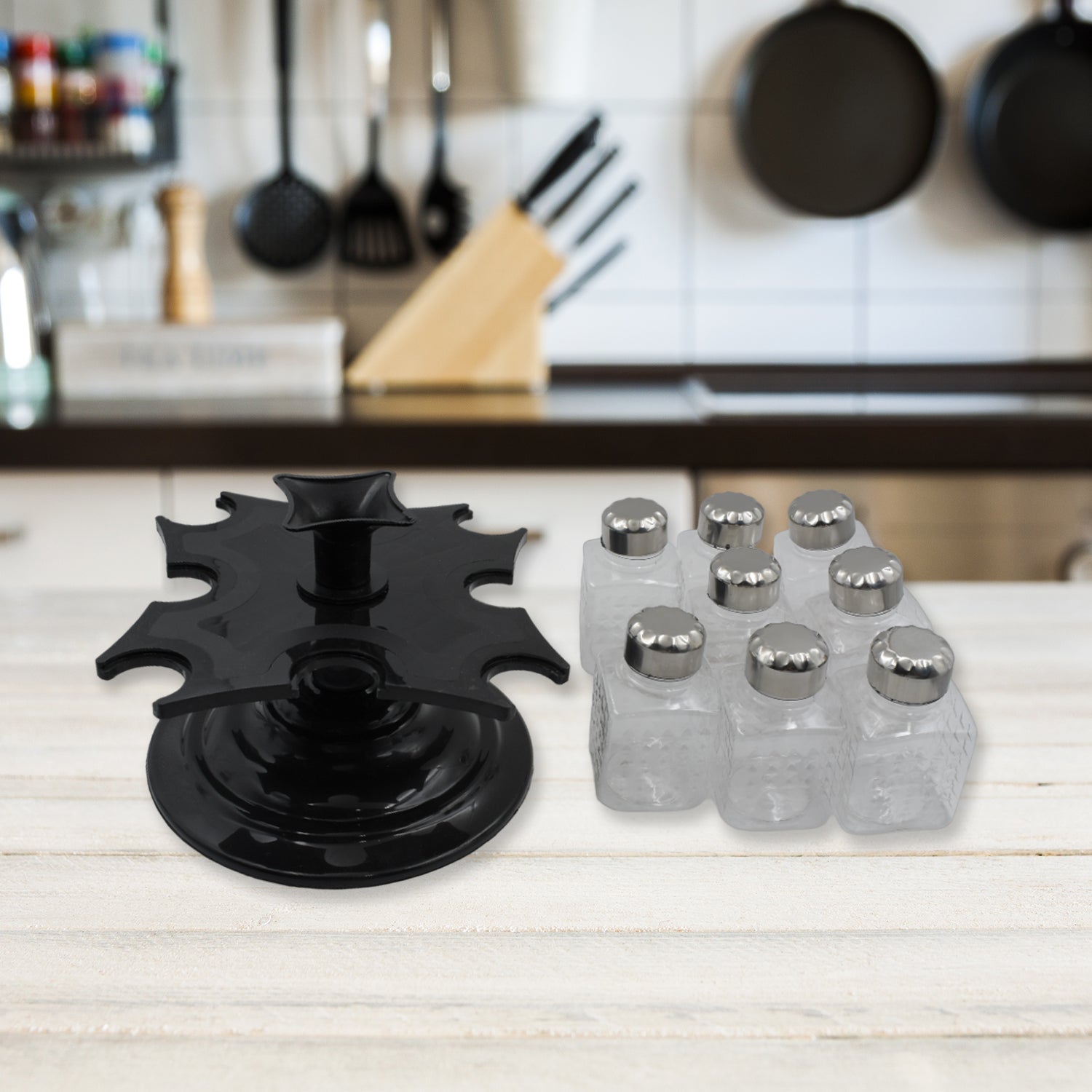 New design 360Â° revolving spice rack for kitchen condiments
