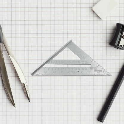 Double-Sided 45Ã‚Â° Triangle Ruler Ã¢â‚¬â€œ 7-Inch Aluminum Alloy Rafter Square for Home & Industrial Use