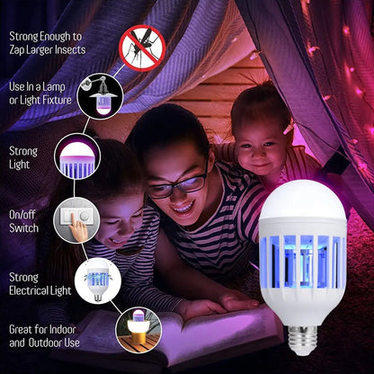 15W Mosquito Killer Lamp Ã¢â‚¬â€œ E27 LED Zapper for Flying Insects & Moths