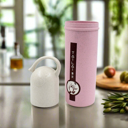 Travel Coffee Cup Portable Water Bottle Wheat Straw Coffee Tea Mug Coffee Mug with Lids & Handle for Coffee TeaÃ‚Â Portable for SchoolÃ‚Â (300 ML Approx)