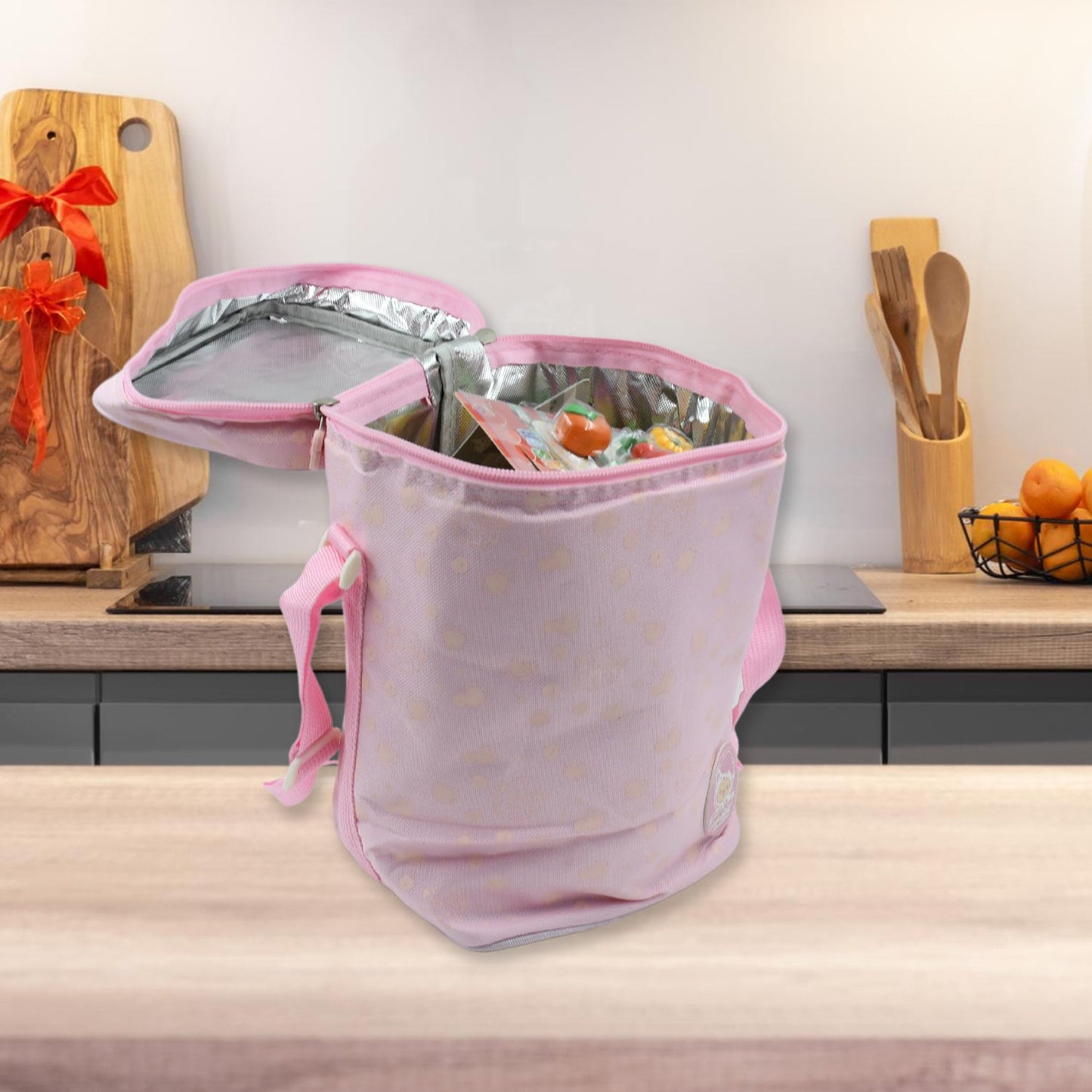 Cute Animal Zip Lunch Bag with Adjustable Strap Ã¢â‚¬â€œ Reusable & Durable (1 Pc)