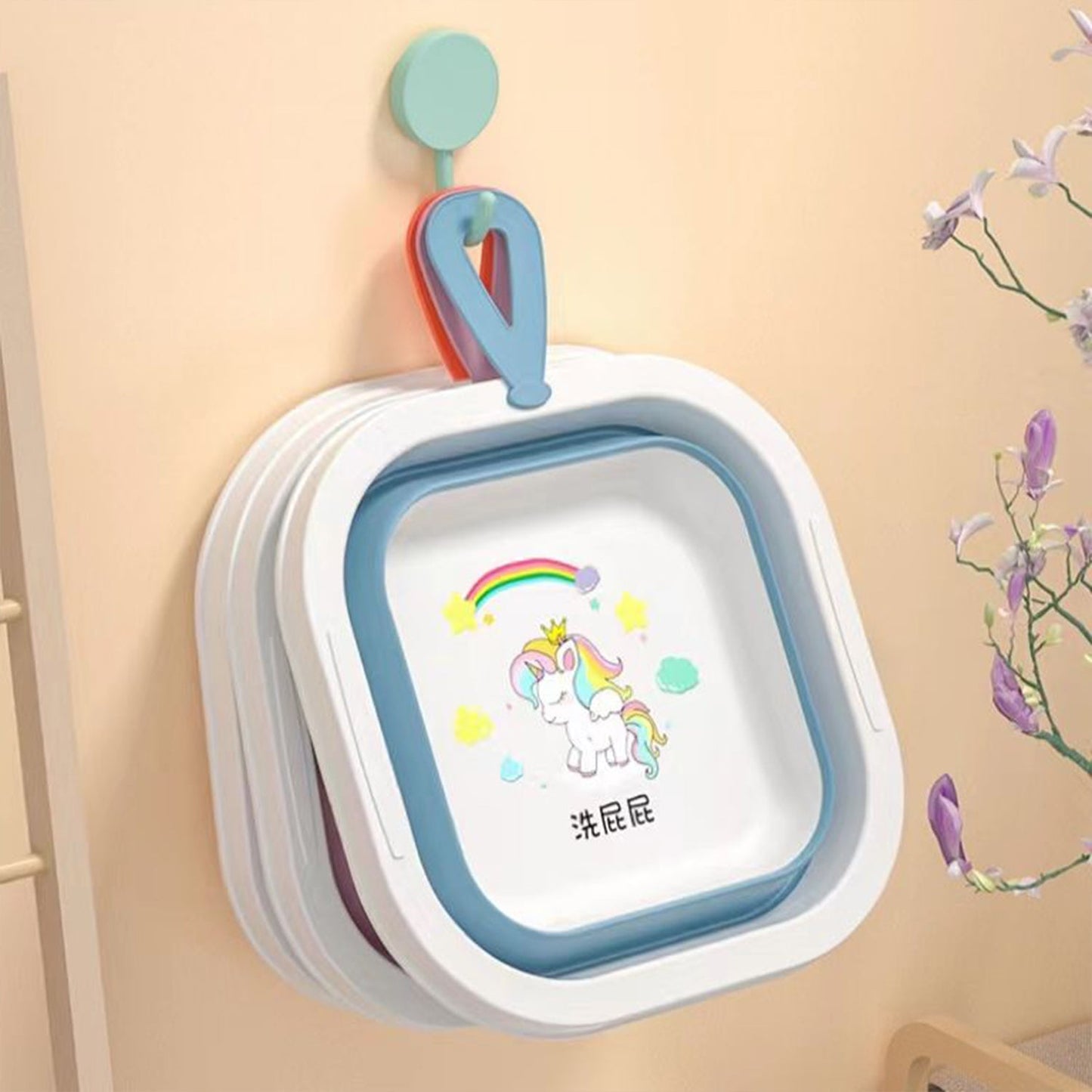 Wash Basin, Space Saving Multi Function Foldable Baby Wash basin Easy Clean Lightweight Thicken for Washing Face for Home (28Ãƒâ€”28 Cm / 1 pc)