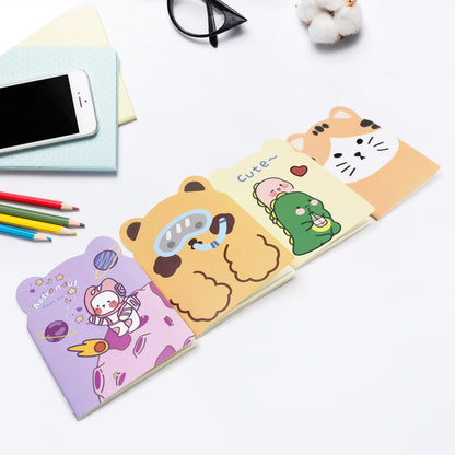 Cute Cartoon Journal Diary, Notebook for Women Men Memo Notepad Sketchbook 16 Pages Writing Journal for Journaling Notes Study School Work Boys Girls, Stationery (120x85MM / 2 Pc)