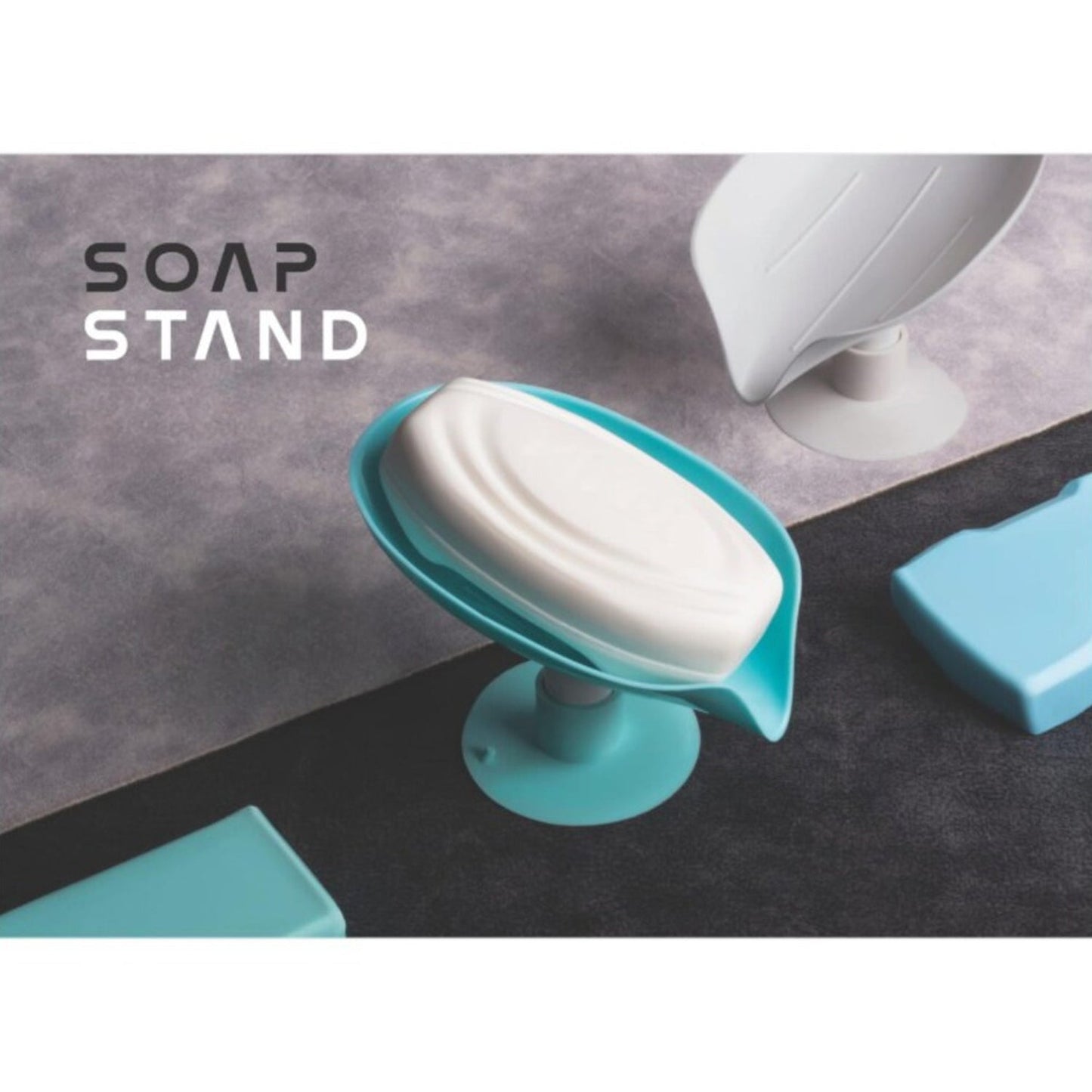 Soap Holder Stand Self Draining Soap Dish Holder Soap Box (2 Pc)