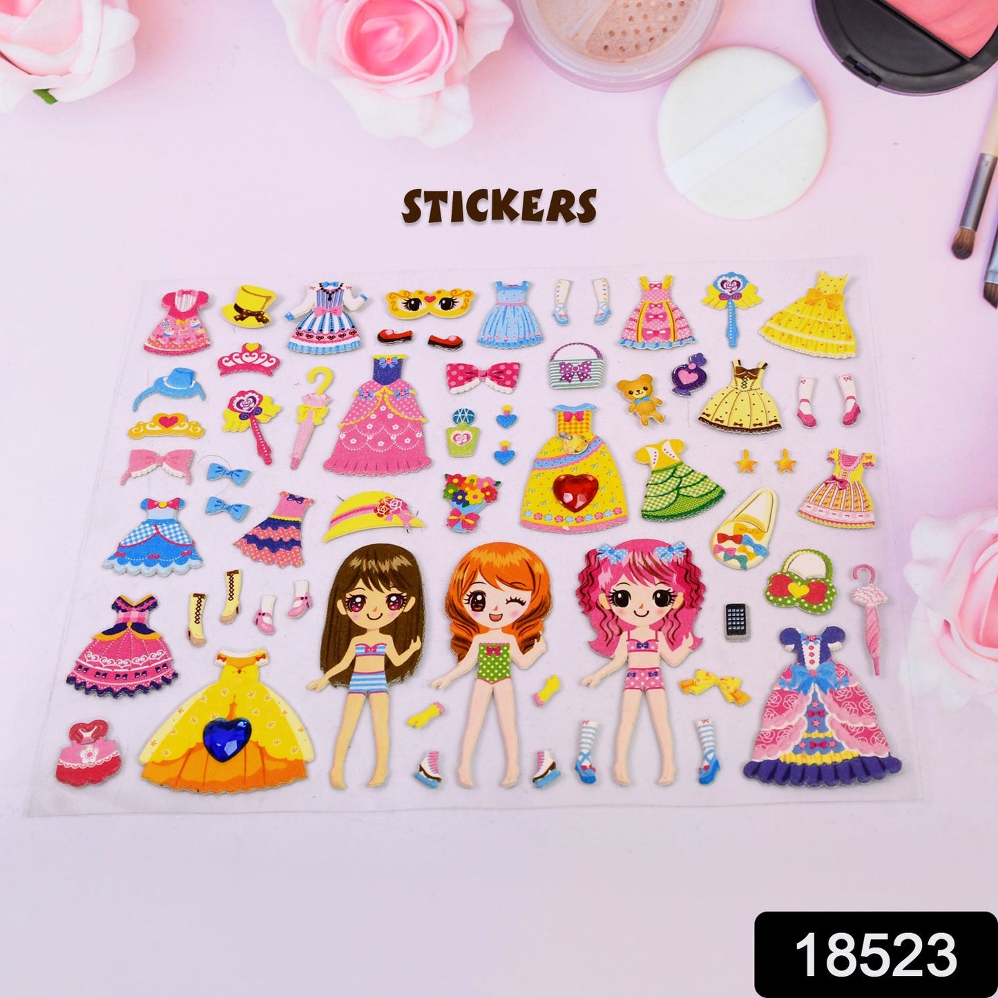 Multipurpose Adhesive 3D Stickers (2 Sheet / 19Ãƒâ€”15 Cm)