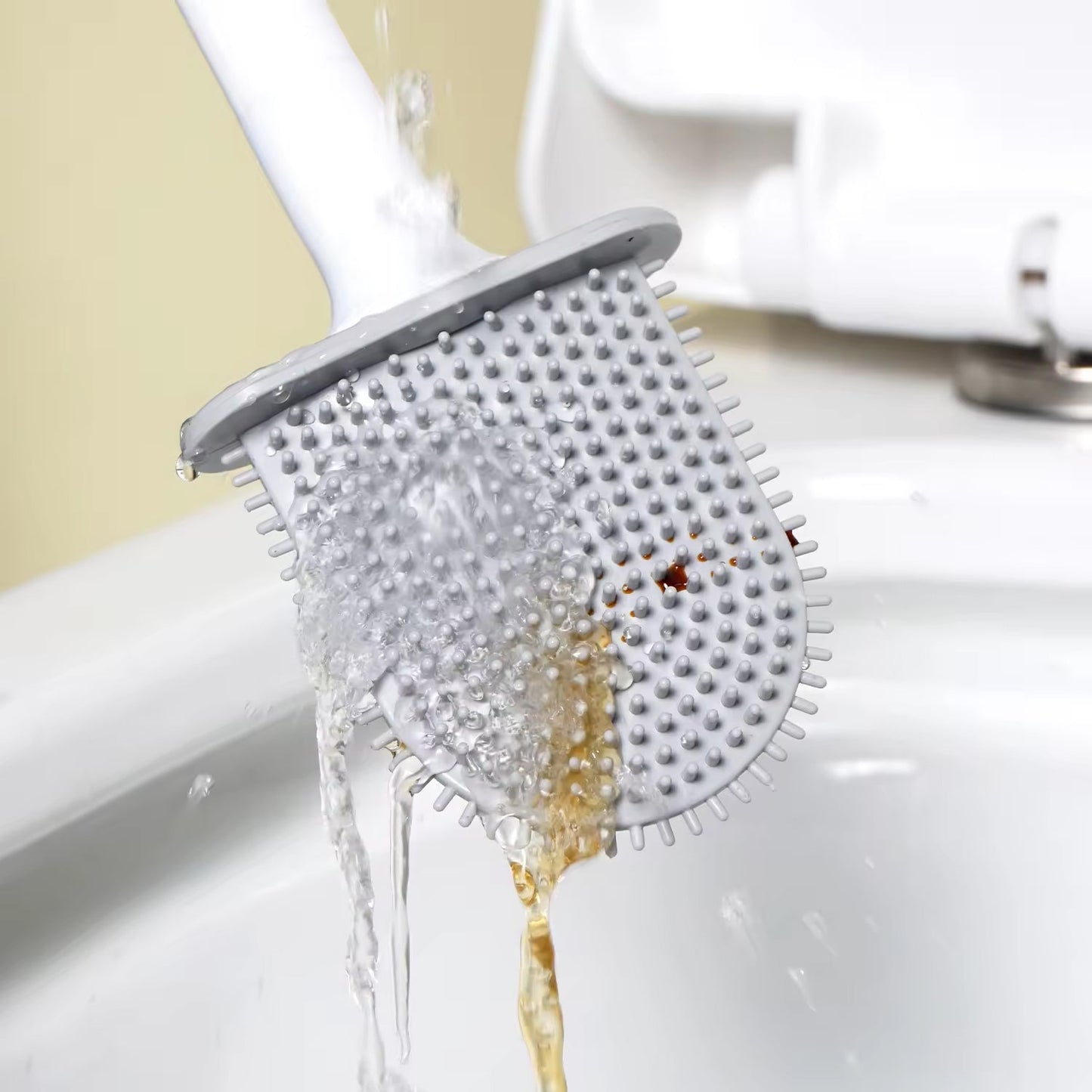 Portable Silicone Toilet Brush Ã¢â‚¬â€œ Wall-Mounted, Anti-Drip Cleaner with Non-Slip Handle