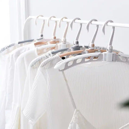 Adjustable folding clothes hanger, 360Â° rotation